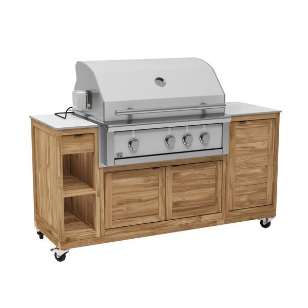 CO9 Design Fresco Ceramic Top Bbq Cabinet W/ Opening For 36″ Bbq On Wheels