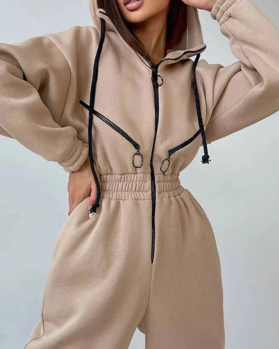 Comfortable hooded tracksuit onesie