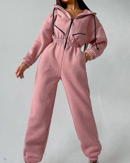 Comfortable hooded tracksuit onesie