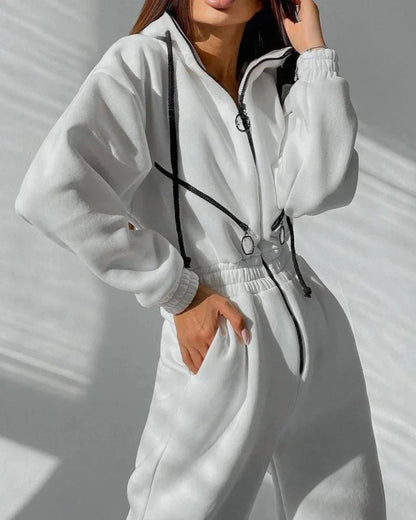 Comfortable hooded tracksuit onesie