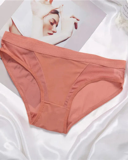 Briefs with decorative sheer mesh