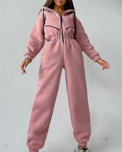 Comfortable hooded tracksuit onesie