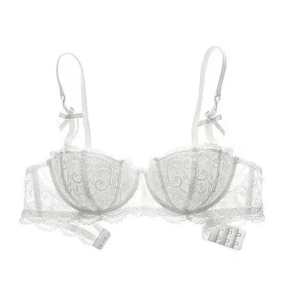 Balconette bra with adjustable straps