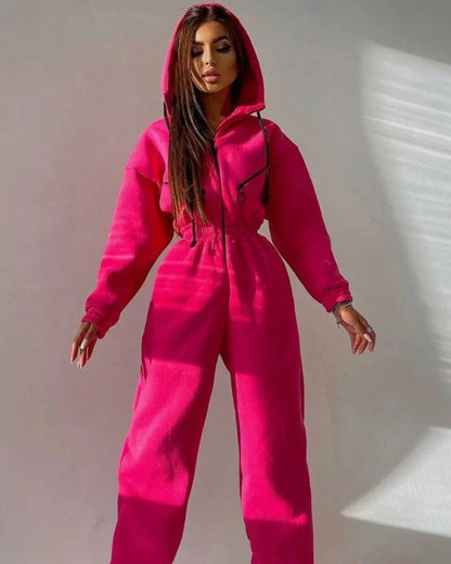 Comfortable hooded tracksuit onesie