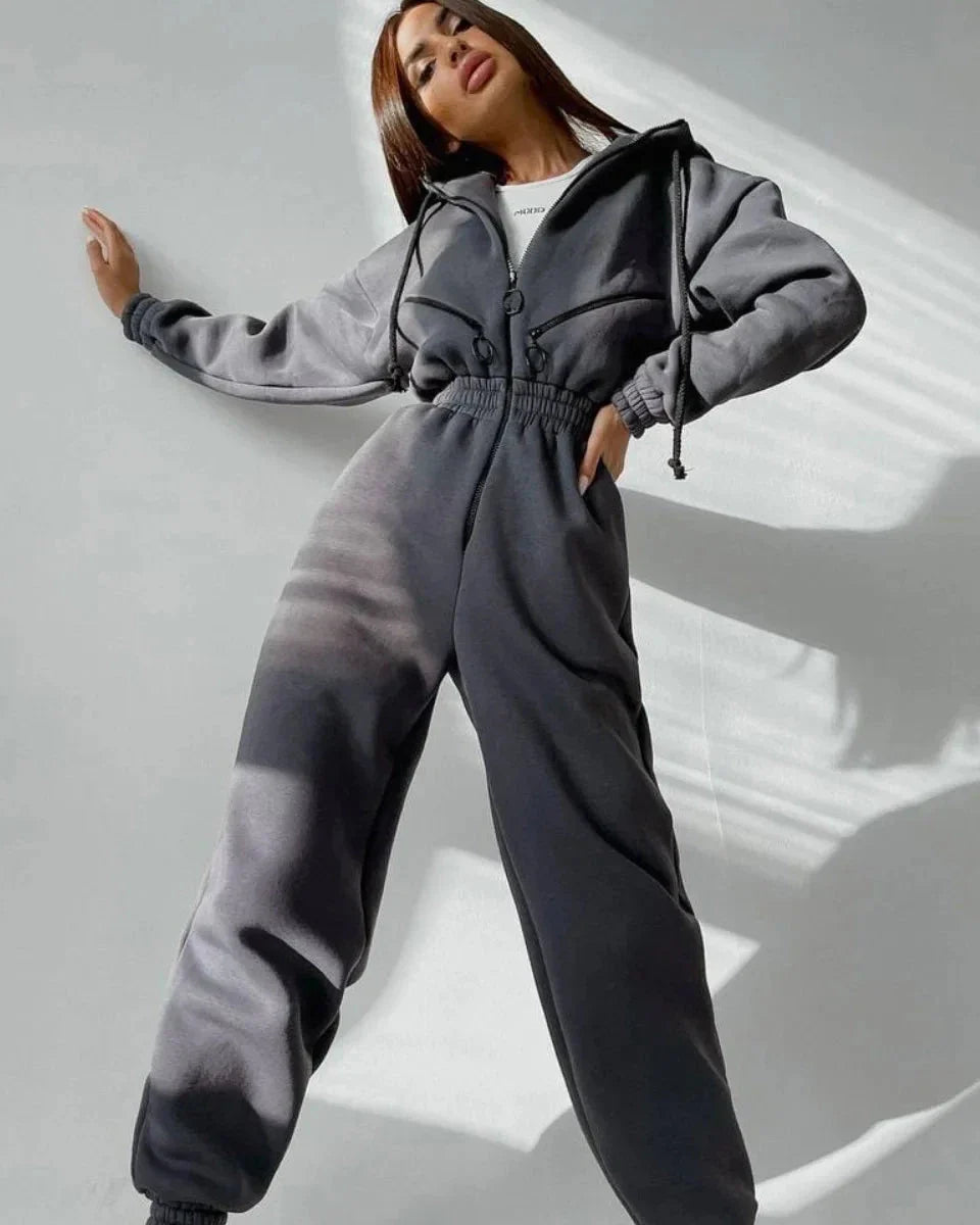 Comfortable hooded tracksuit onesie