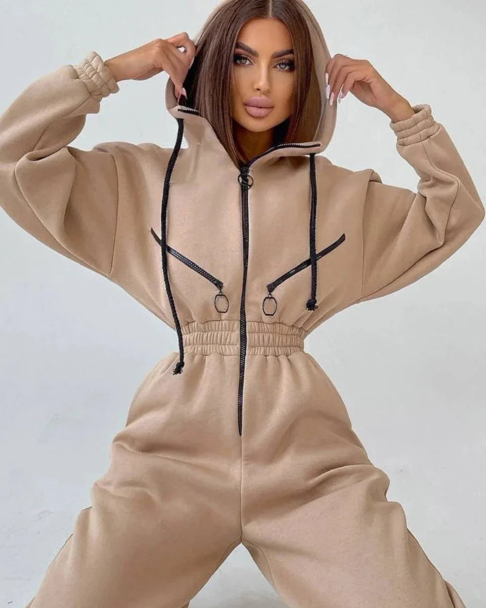 Comfortable hooded tracksuit onesie