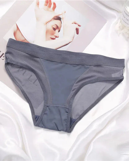 Briefs with decorative sheer mesh
