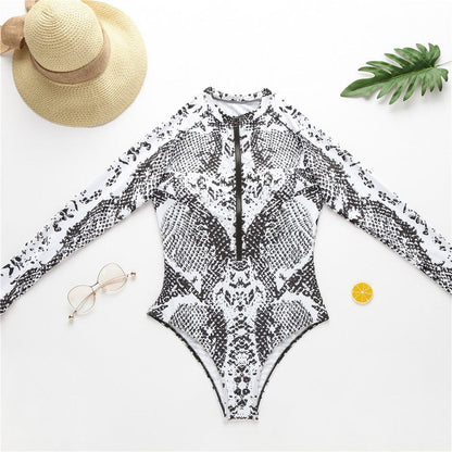 Long-sleeved swimsuit.