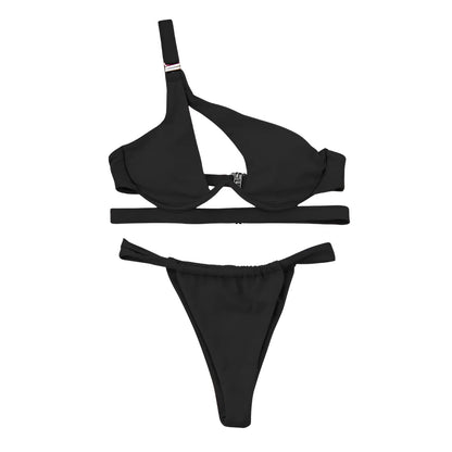 Asymmetrical Bikini with Shoulder Buckle