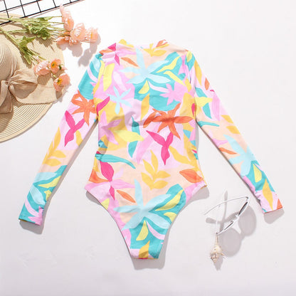 One-piece swimsuit with long sleeves
