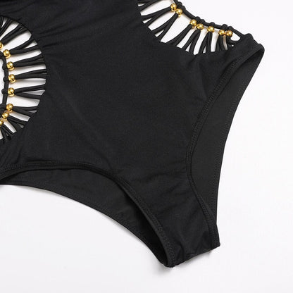Monokini with decorative beads