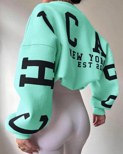 Loose oversized crewneck sweatshirt