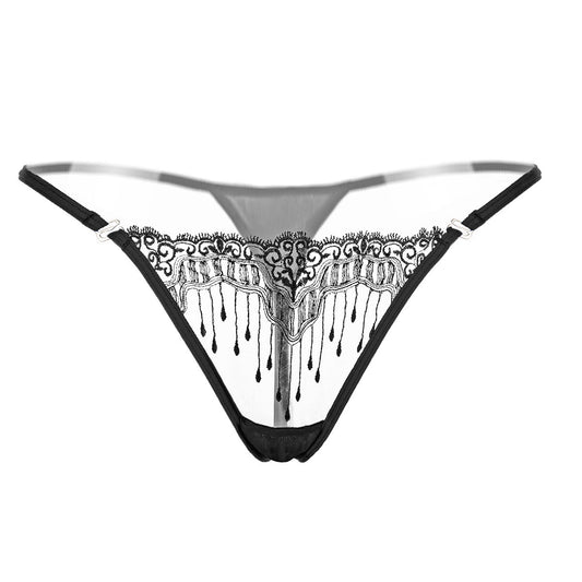 Mesh hip-fastening thongs