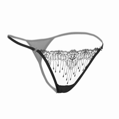 Mesh hip-fastening thongs