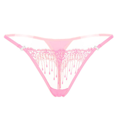 Mesh hip-fastening thongs