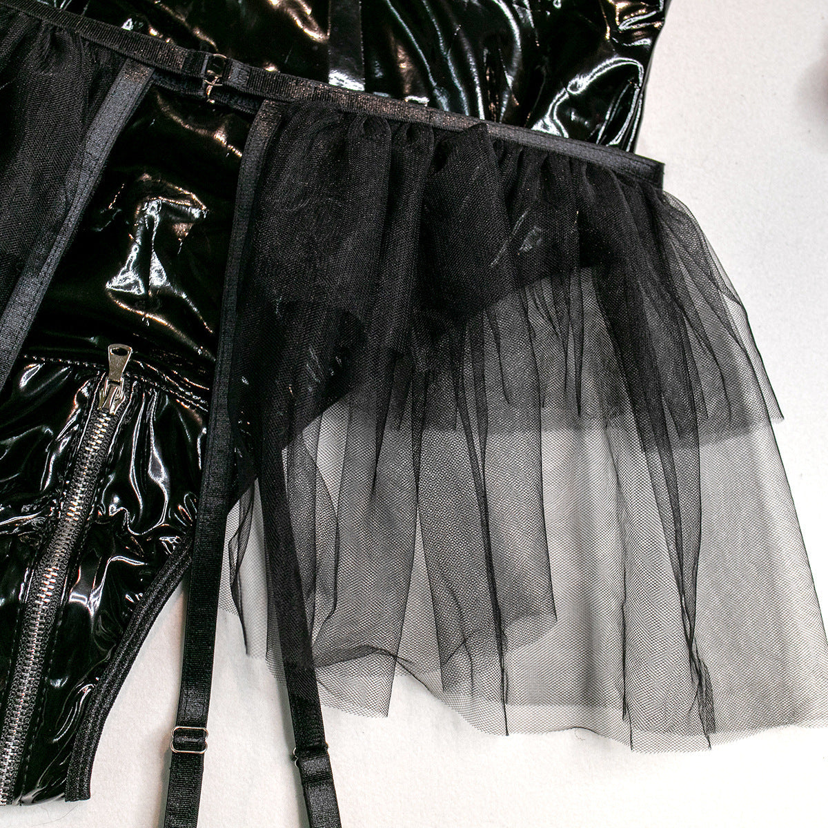 Latex body with a suspender belt