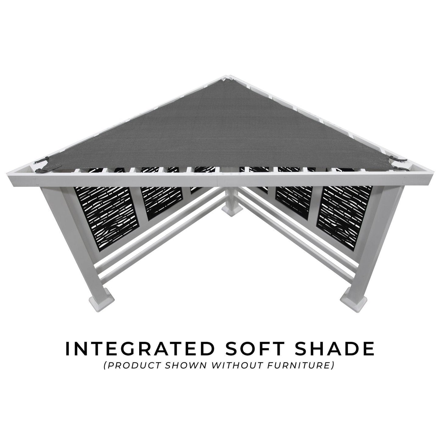Ridgedale Modern Steel Cabana Pergola with Conversational Seating