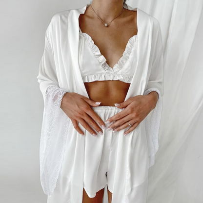 Pyjama set with a bra on thin straps.