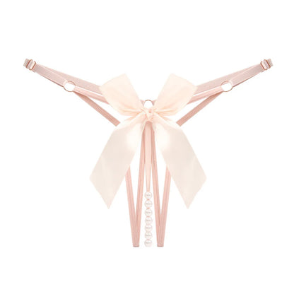 String briefs with decorative pearls in the gusset.