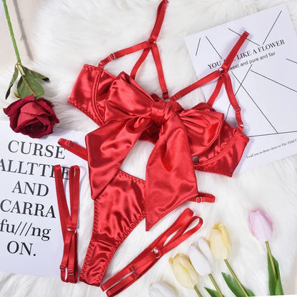 Christmas lingerie set with a decorative bow