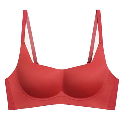 Seamless push-up bra with adjustable straps