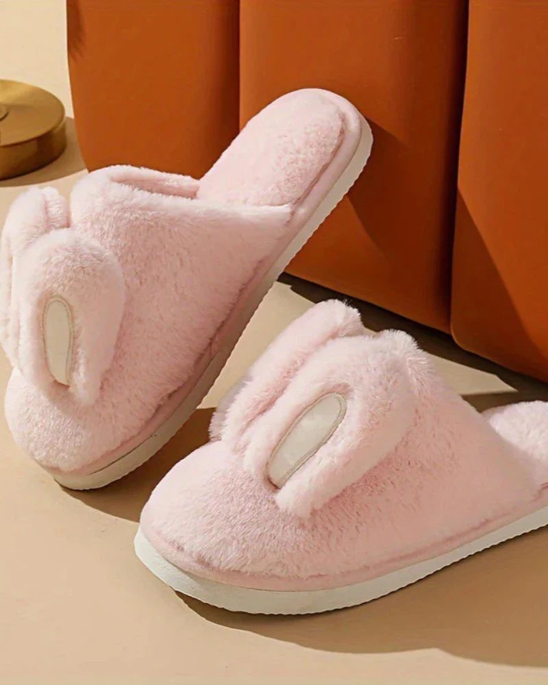 Fluffy Slippers with Ears