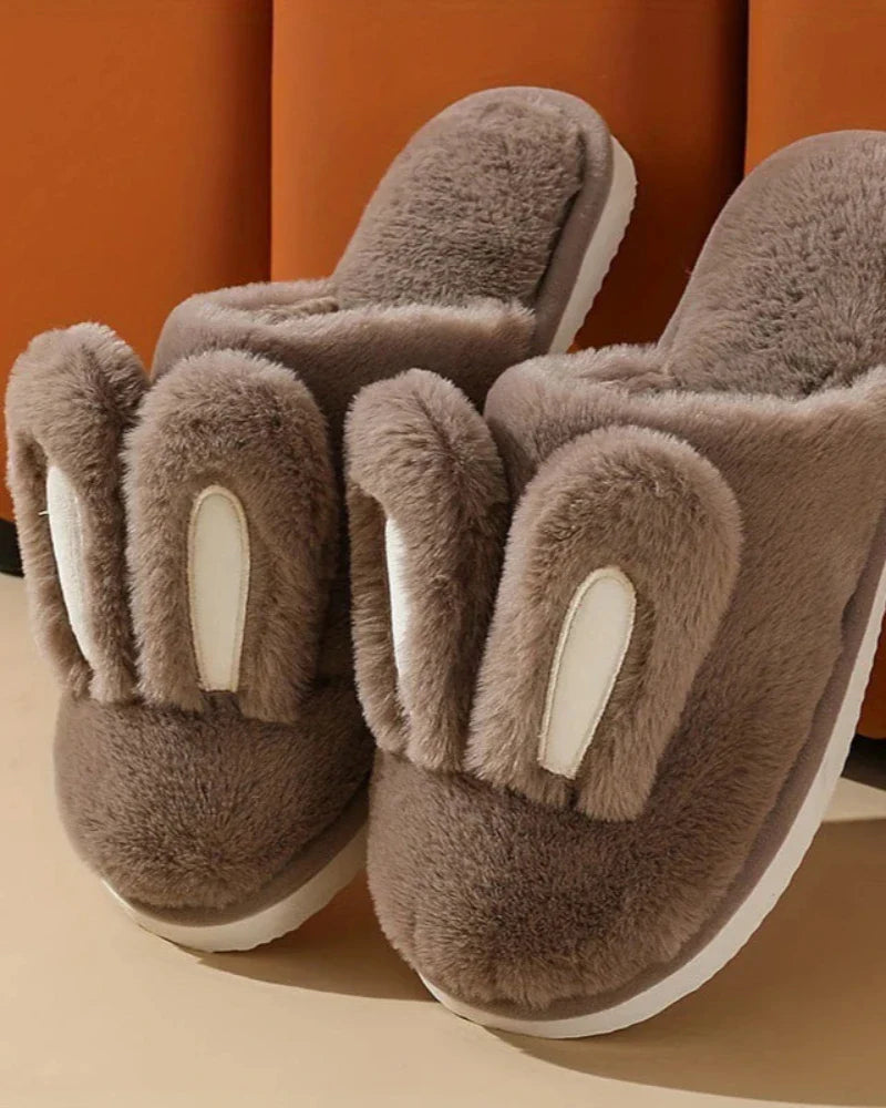 Fluffy Slippers with Ears