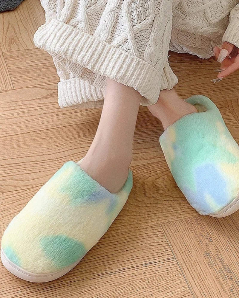 Fluffy Tie Dye Slippers