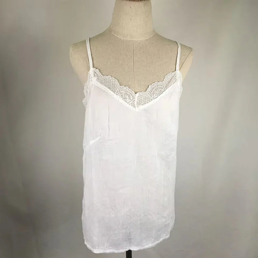 Backless Sling Sleeveless Blouse French Lace Camisole