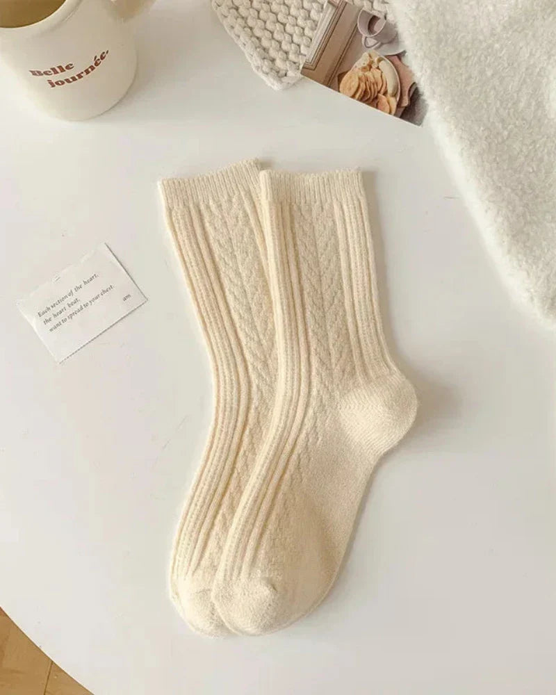 Long warm patterned socks