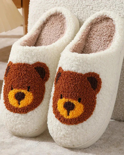 Fluffy Slippers with Bear