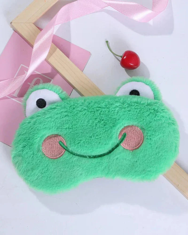 Fluffy animal-shaped sleep mask