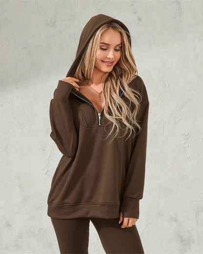 Loose tracksuit set with cycling shorts and hoodie