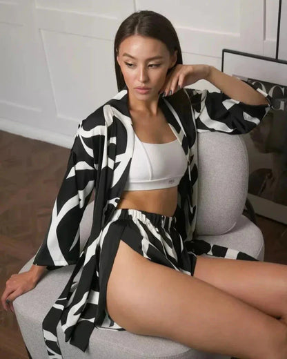 Loose loungewear set with cardigan