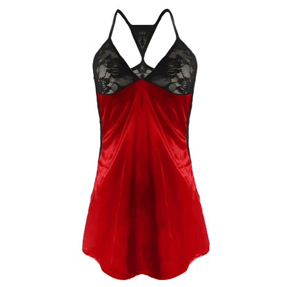 Silk Nightdress with Lace Back