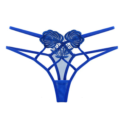 String with decorative roses on the front