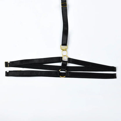 Leather lingerie set with adjustable elements