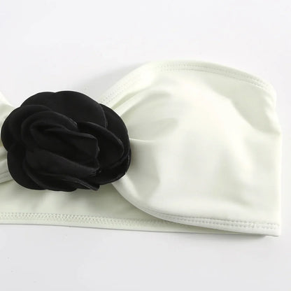 Two-piece swimsuit with a skirt