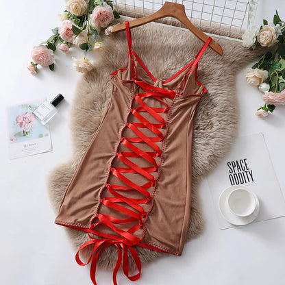 Lace nightdress with adjustable straps