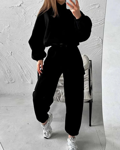 Loose hoodie tracksuit set