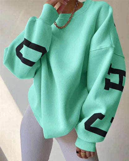 Loose oversized crewneck sweatshirt