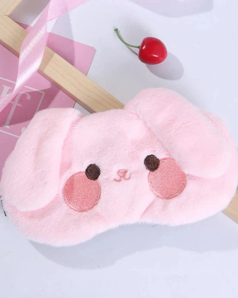 Fluffy animal-shaped sleep mask