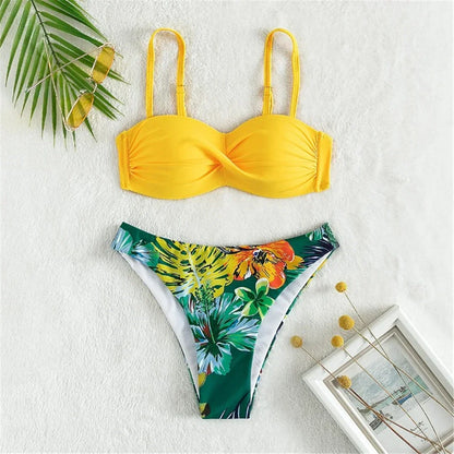Two-piece swimsuit with padded cups
