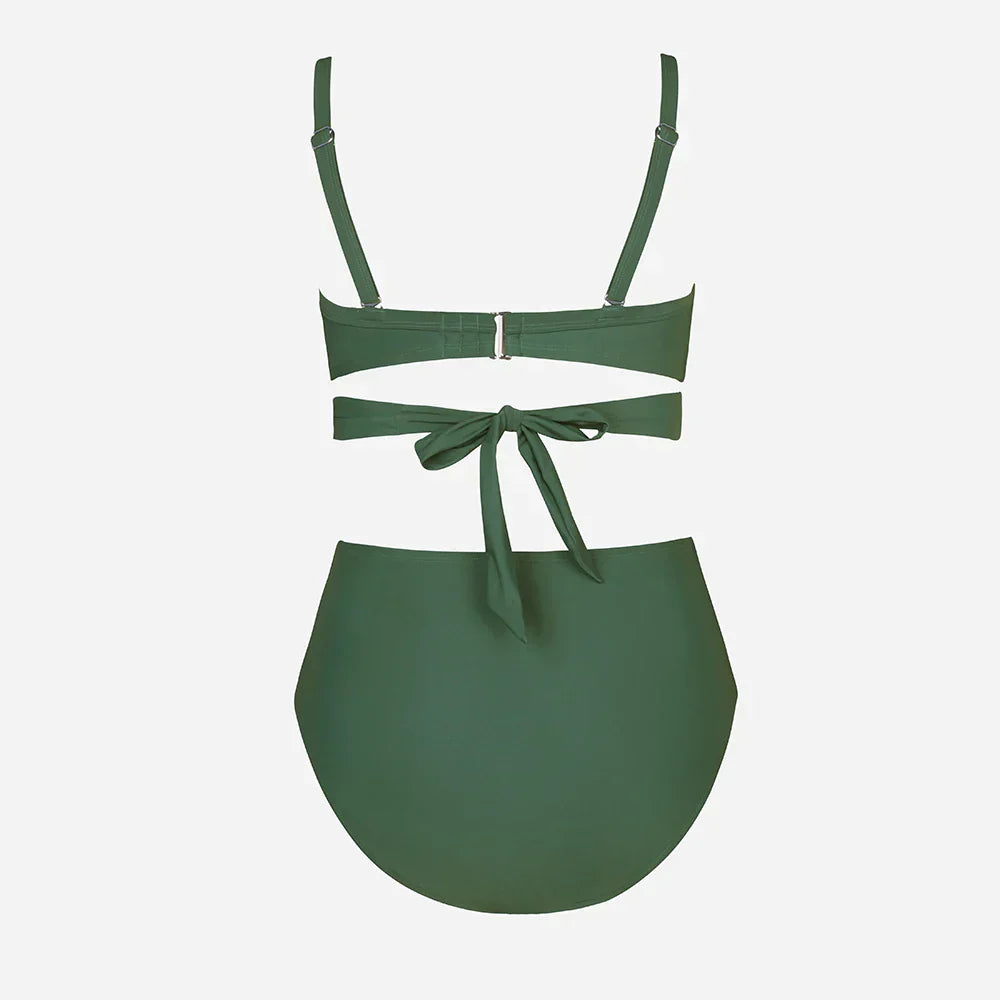 Plus size swimsuit with adjustable bra.