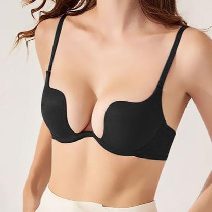Push-up bra with a deep plunge neckline