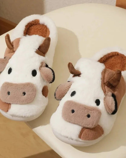 Fluffy Cow Slippers