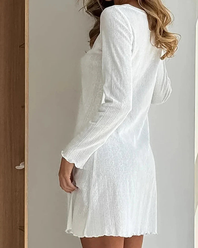 Lightweight lace nightgown with long sleeves