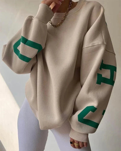 Loose oversized crewneck sweatshirt