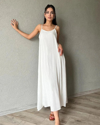 Long loose nightgown with straps