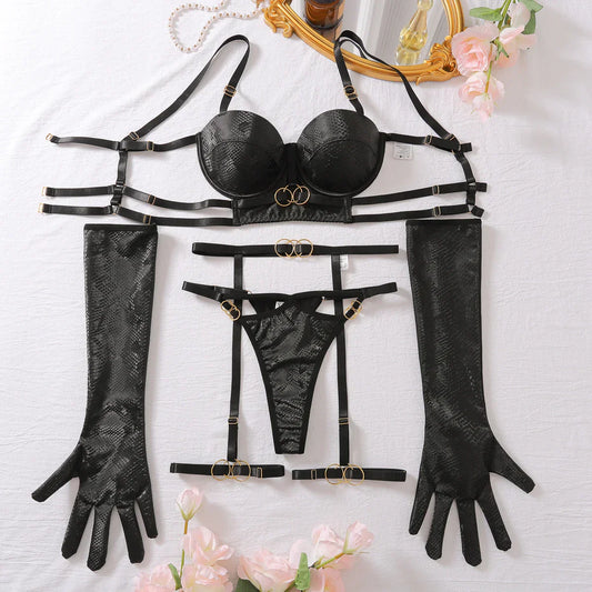 Lingerie set with gloves